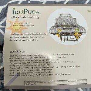 Ico Puca Gray Arrow Reversible Baby Shopping Cart Cover
